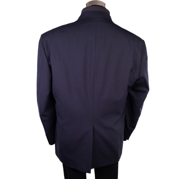 Stafford Executive Hartmax Worsted Wool 2 Gold Button Blazer Sz 46r Blue EUC - Picture 4 of 14